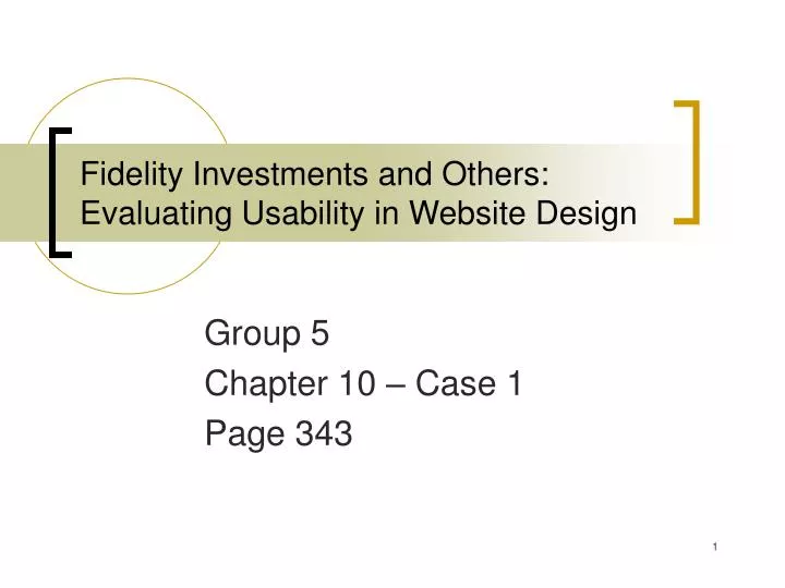 fidelity investments and others evaluating usability in website design