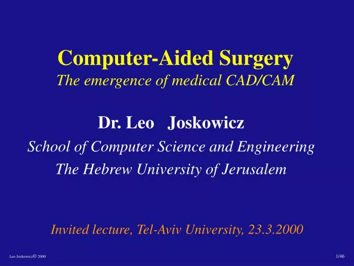 computer aided surgery the emergence of medical cad cam