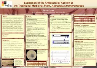 Evaluation of the Antibacterial Activity of the Traditional Medicinal Plant, Astragalus membranaceus