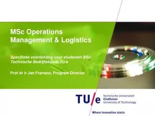 MSc Operations Management &amp; Logistics