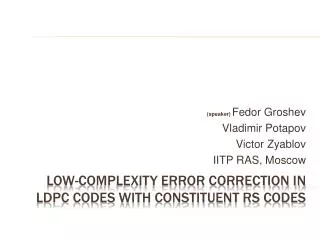 Low-Complexity error correction in LDPC Codes with Constituent RS Codes