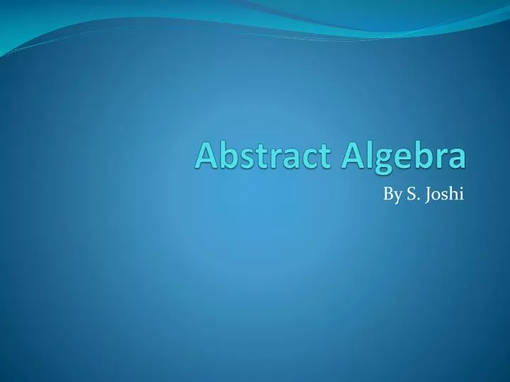 abstract algebra