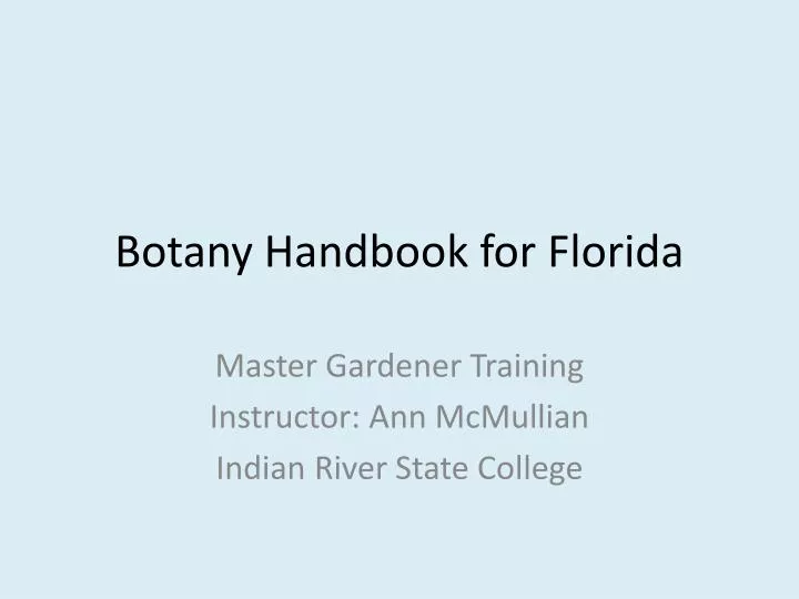 botany handbook for florida
