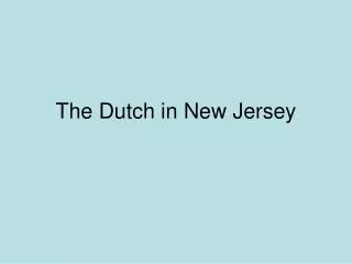 The Dutch in New Jersey
