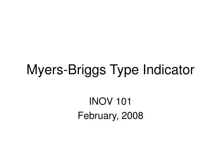 myers briggs type indicator