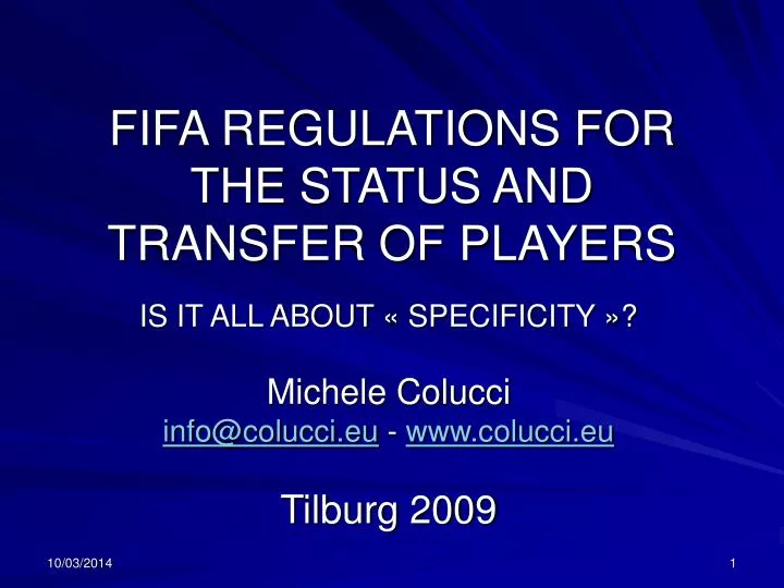 fifa regulations for the status and transfer of players