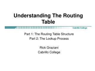 Understanding The Routing Table