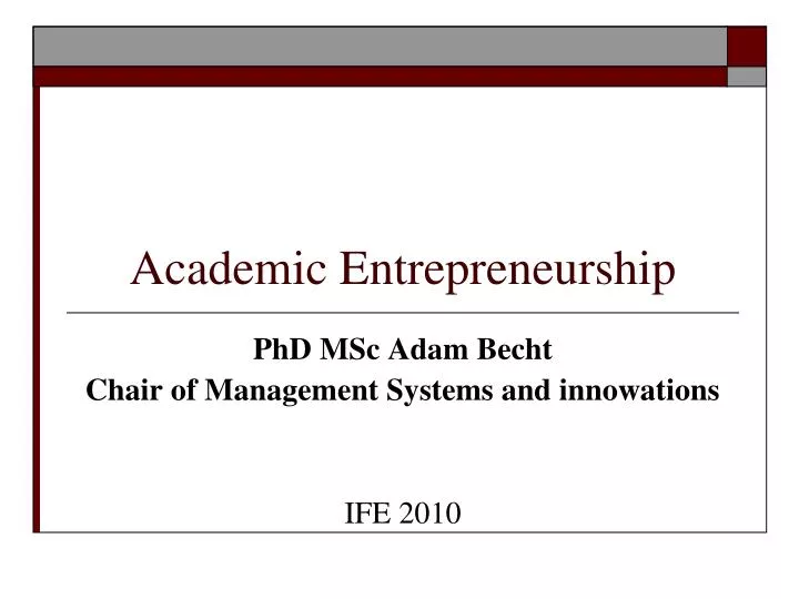 academic entrepreneurship