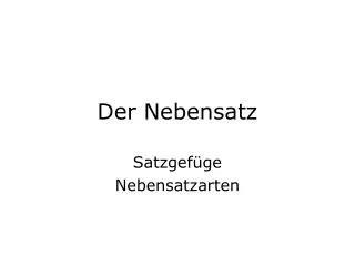 Der Nebensatz