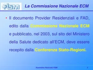 La Commissione Nazionale ECM