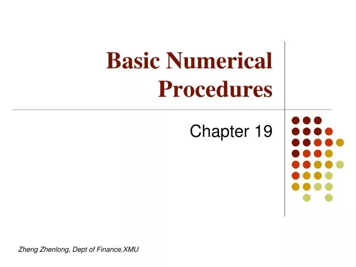 basic numerical procedures