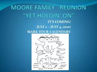 MOORE FAMILY	REUNION “YET HOLDIN’ ON”