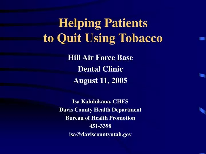 helping patients to quit using tobacco