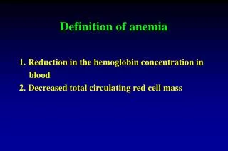 Definition of anemia