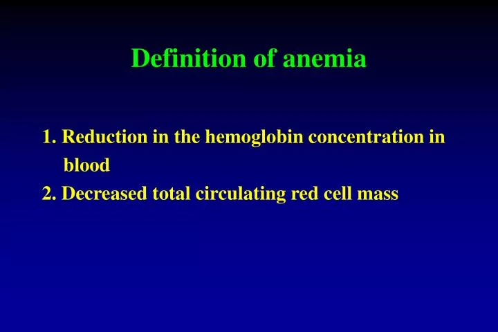 definition of anemia