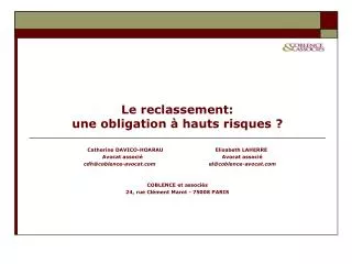 le reclassement une obligation hauts risques