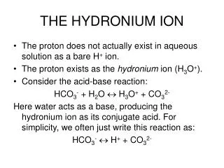 THE HYDRONIUM ION