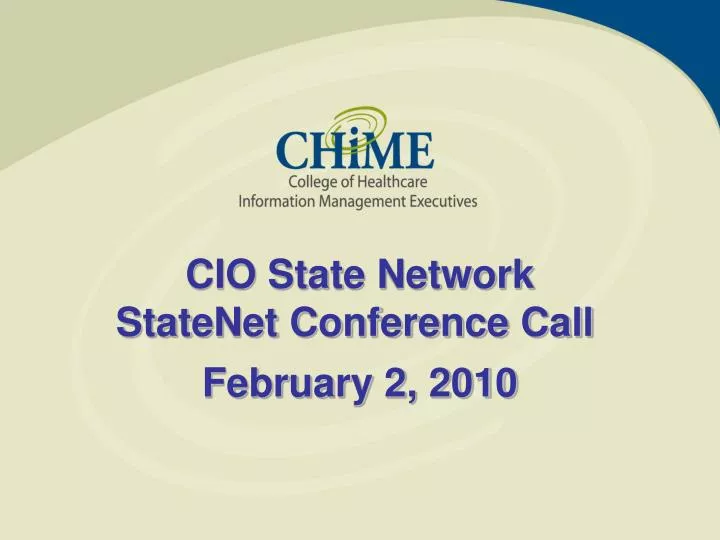 cio state network statenet conference call