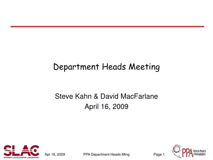 department heads meeting