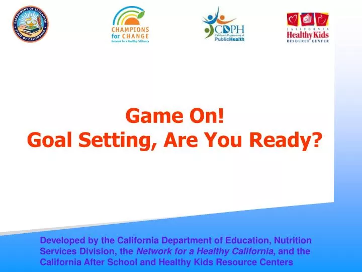 game on goal setting are you ready