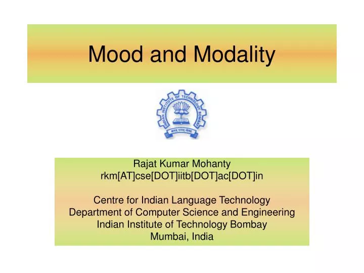 mood and modality