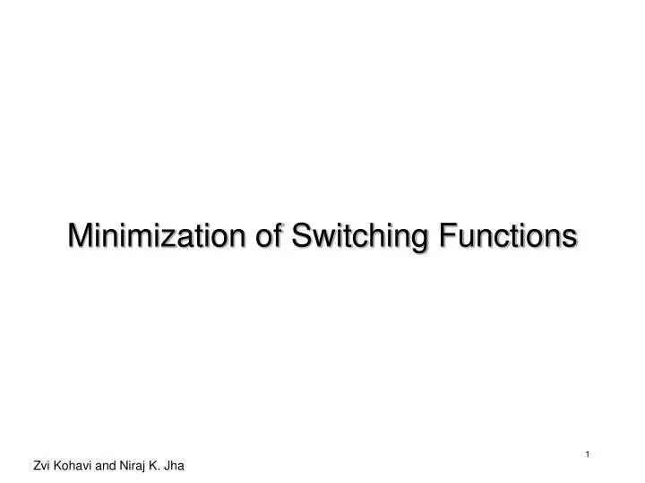 minimization of switching functions