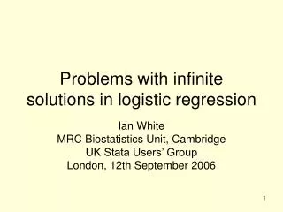 Problems with infinite solutions in logistic regression