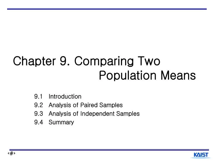 chapter 9 comparing two population means