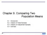 Chapter 9. Comparing Two Population Means - slide 1