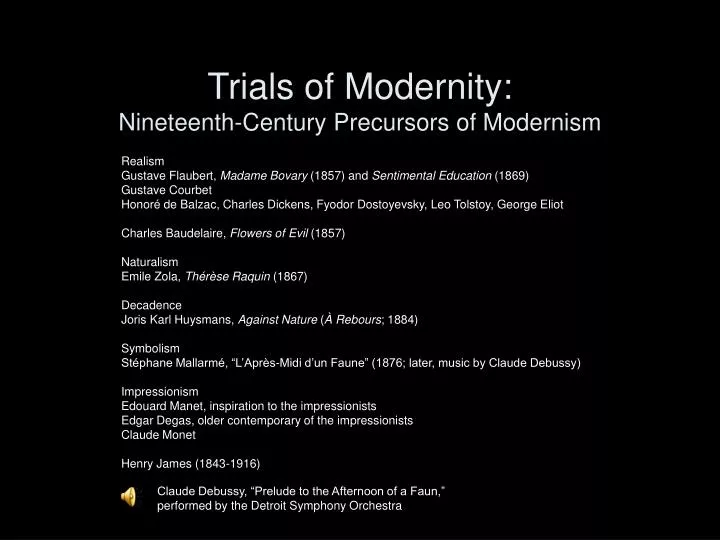 trials of modernity nineteenth century precursors of modernism