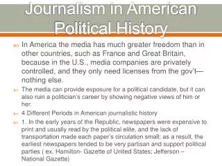 Journalism in American Political History