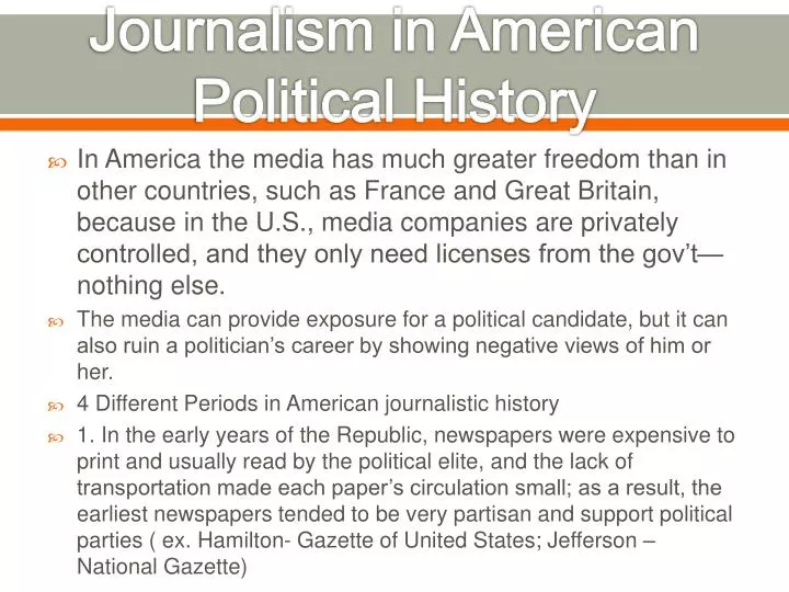 journalism in american political history