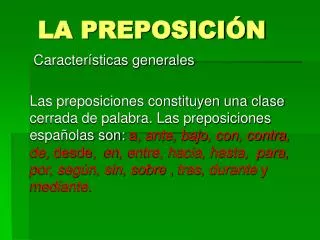 LA PREPOSICIÓN