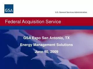GSA Expo San Antonio, TX Energy Management Solutions June 10, 2009