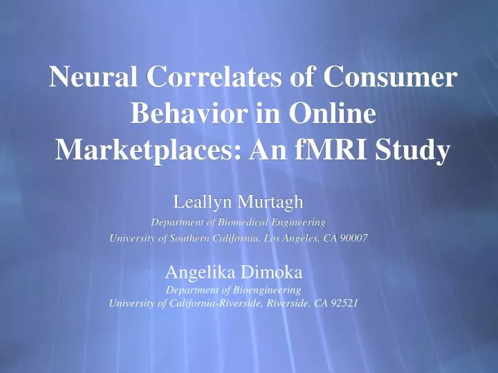 neural correlates of consumer behavior in online marketplaces an fmri study