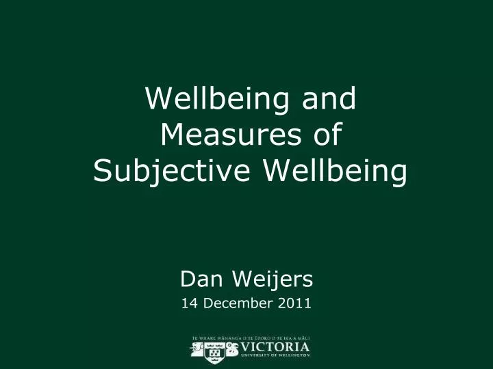wellbeing and measures of subjective wellbeing