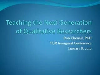Teaching the Next Generation of Qualitative Researchers
