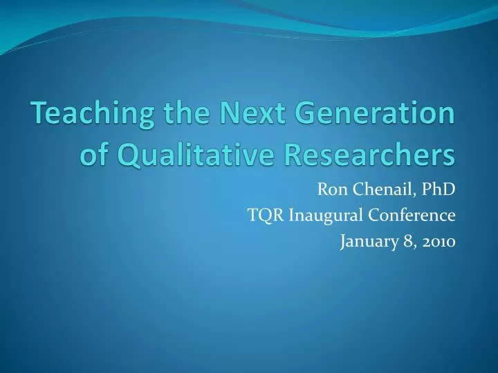 teaching the next generation of qualitative researchers
