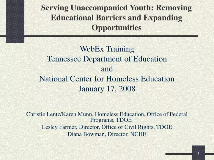 serving unaccompanied youth removing educational barriers and expanding opportunities