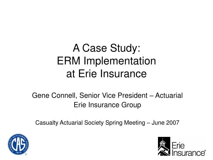 a case study erm implementation at erie insurance