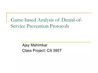 Game-based Analysis of Denial-of-Service Prevention Protocols