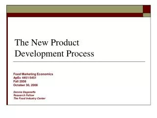 The New Product Development Process