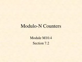 Modulo-N Counters