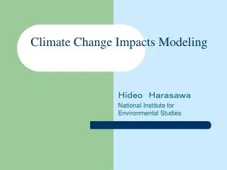 Climate Change Impacts Modeling
