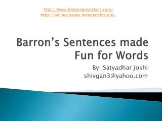 Barron’s Sentences made Fun for Words
