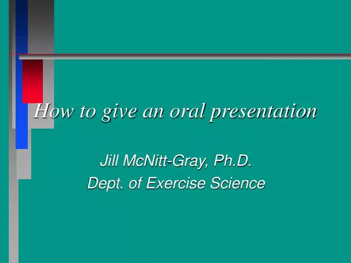 how to give an oral presentation