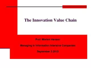 The Innovation Value Chain