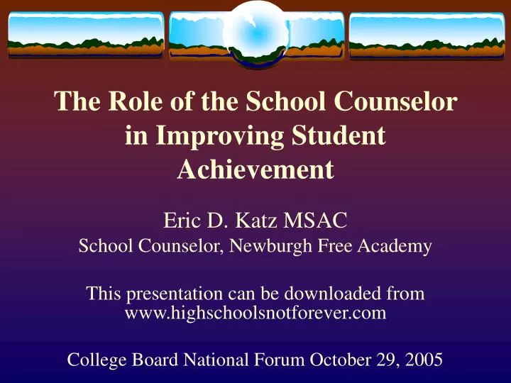 the role of the school counselor in improving student achievement