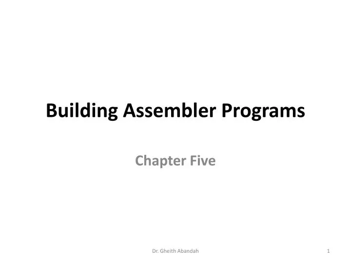 building assembler programs