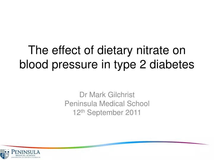 the effect of dietary nitrate on blood pressure in type 2 diabetes
